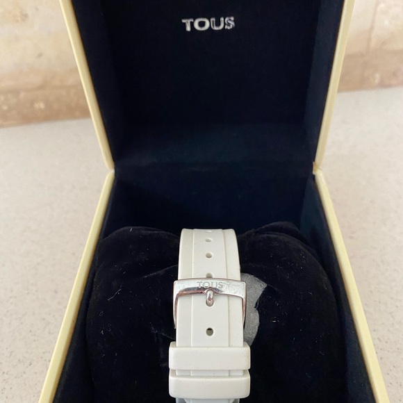 TOUS Steel Motif Watch with white Silicone strap